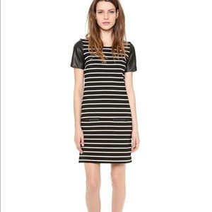CLUB MONACO Striped Ponte Knit T-Shirt Dress Sz 8